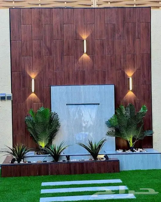 تنسيق حدائق جلسات الخارجيه مظلات شلالات ثيل طبيعي 4