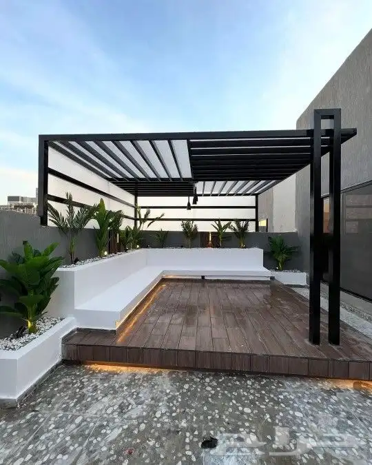 تنسيق حدائق جلسات الخارجيه مظلات شلالات ثيل طبيعي 8