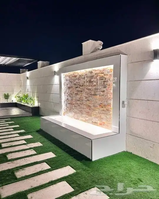 تنسيق حدائق جلسات الخارجيه مظلات شلالات ثيل طبيعي 9