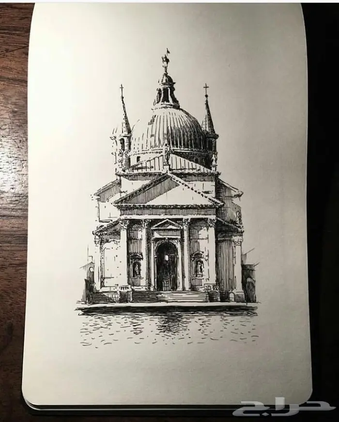 رسم معماري على الورق 1