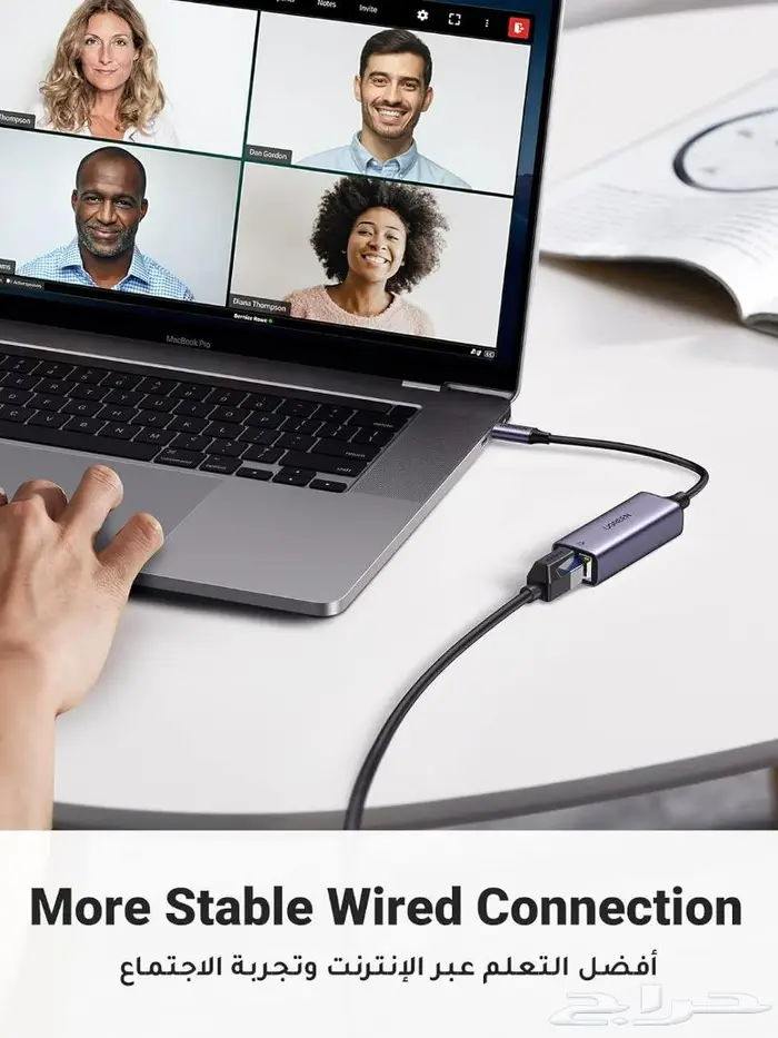 وصلة USB-C لوصل الجوال او جهاز سوني والكمببوتر بكيبل الشبكة 1