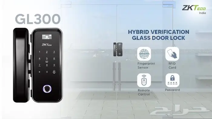 كالون الابواب الزجاجية يعمل بالبصمة ZKT GL300 2