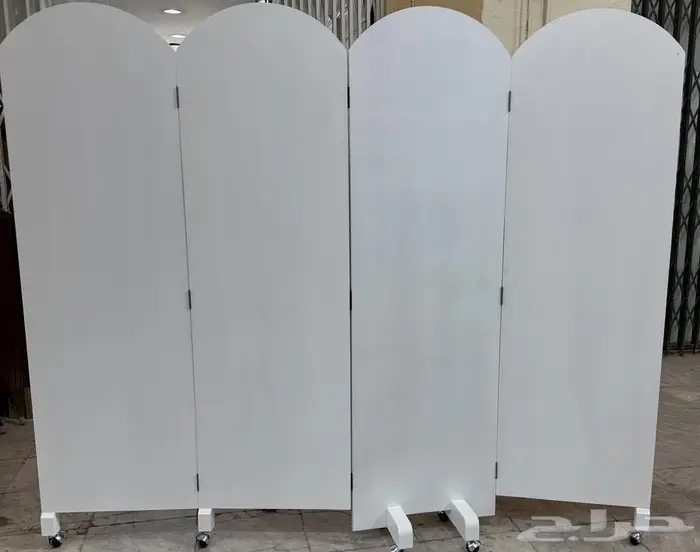 حاجز خشب متحرك 3 باب ابيض وبني غامق وفاتح جديد وليس مستخدم 3