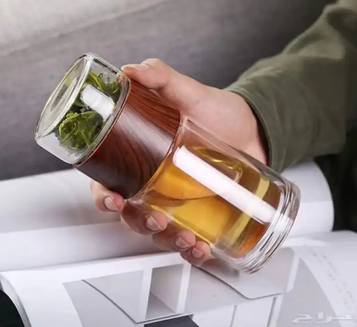 كوب السفر مانع للتسرب مع كوب مصفاة للشاي 230 مل 0