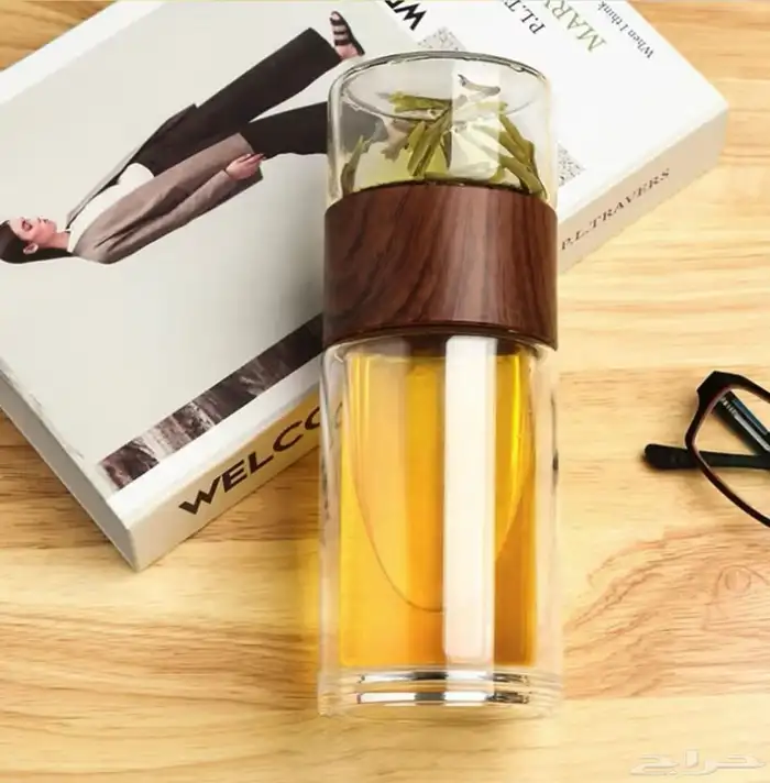 كوب السفر مانع للتسرب مع كوب مصفاة للشاي 230 مل 4