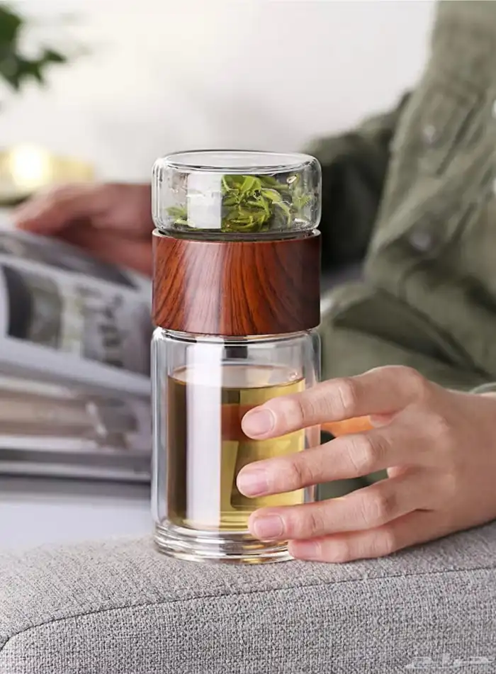 كوب السفر مانع للتسرب مع كوب مصفاة للشاي 230 مل 2