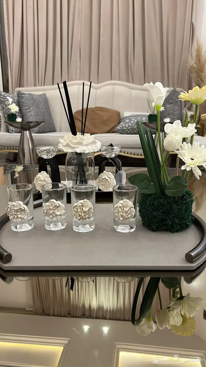 ورد الجوري والكامليا بالجبس اعمال يدويه 3