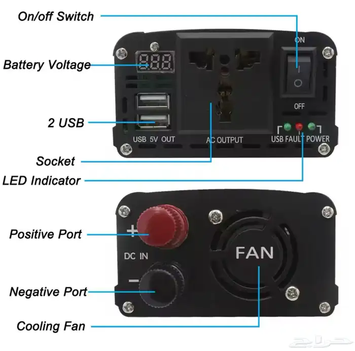 محول كهرباء سيارة 2600 واط 3