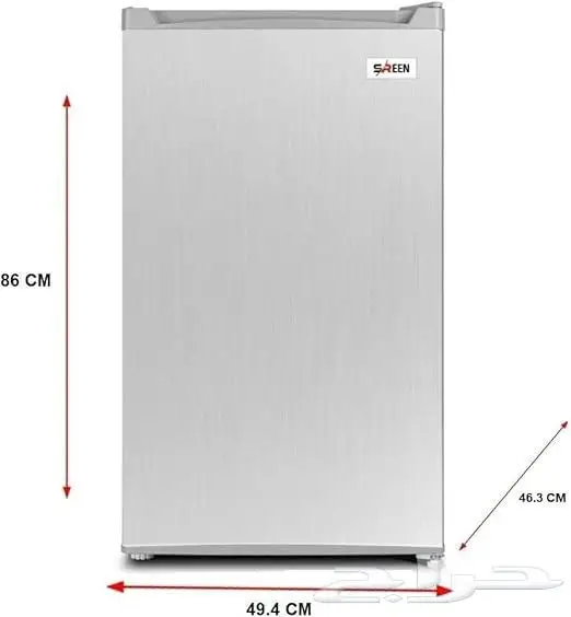 ثلاجه صغيره 3.3 قدم فضي 93لتر سرين 430 ريال 3