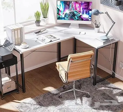 طاوله تنفع للقيمنق والمدارس عملية جدا على شكل حرف LL 0