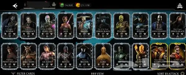 حساب مورتيل كومبات موبل من 2016 أندرويد 0