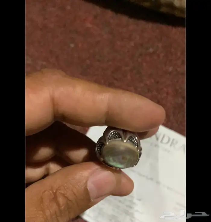 حجر صدف استرالي خاتم فضه 2