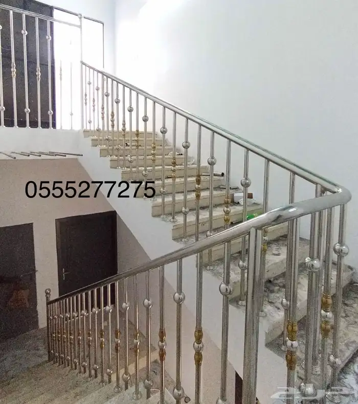 ورشة استنلس استيل دربزان درج حواجز شبابيك 66