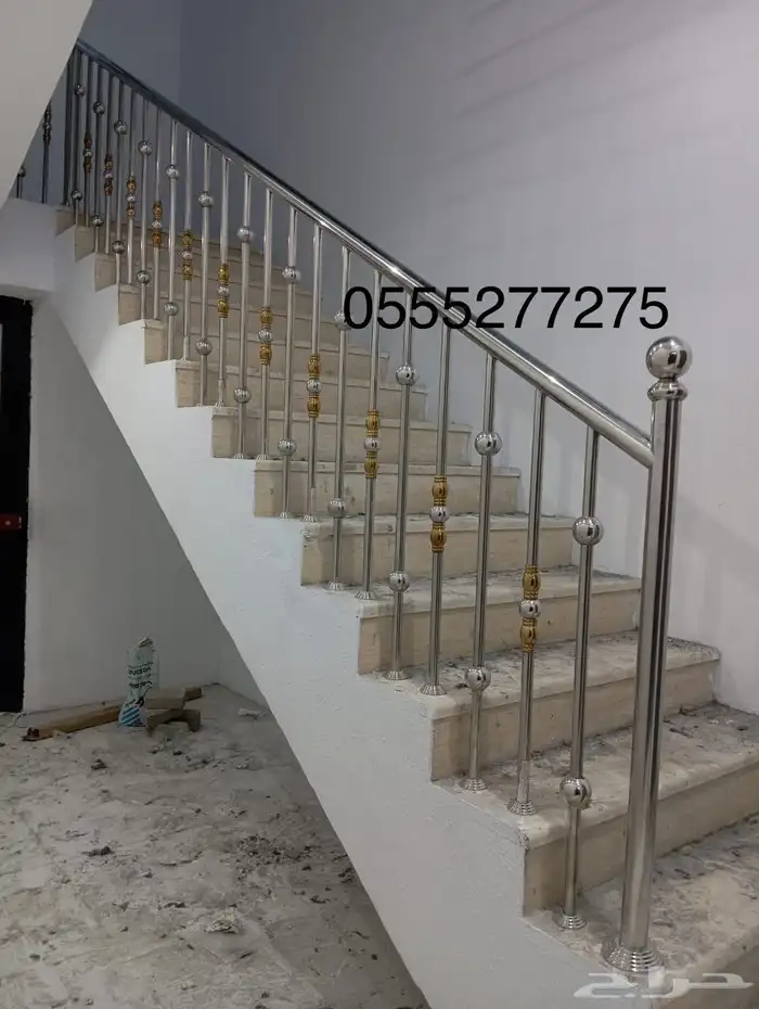 ورشة استنلس استيل دربزان درج حواجز شبابيك 65