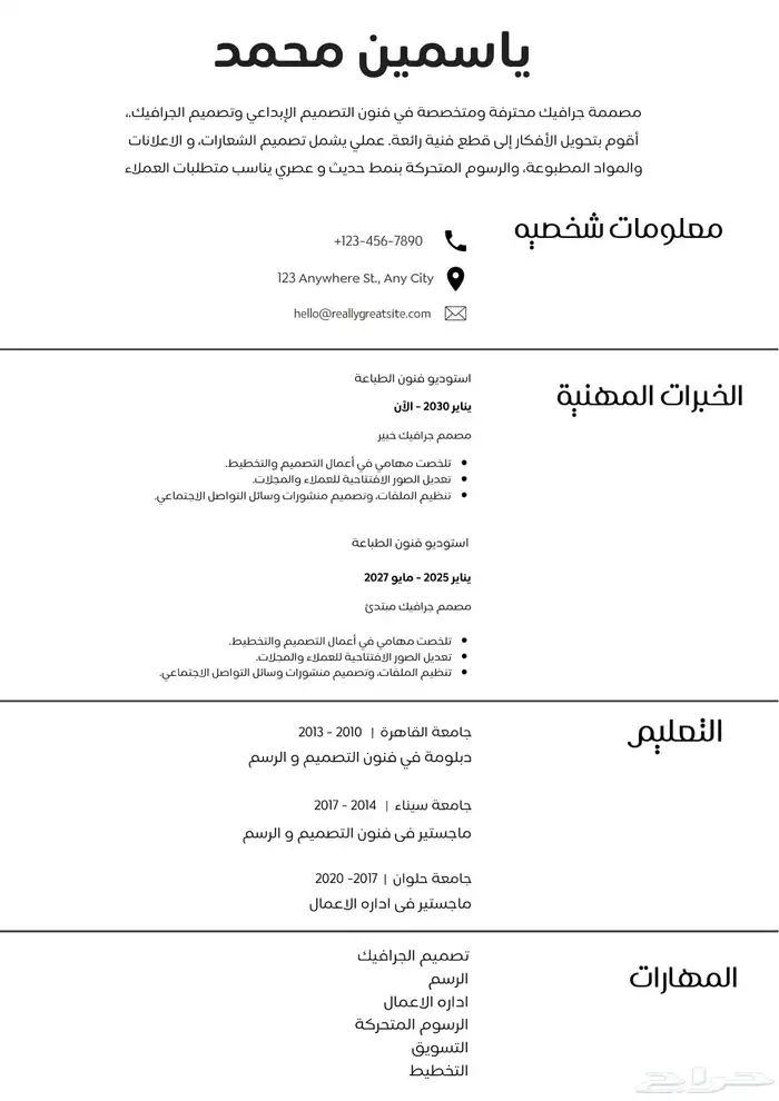 إنشاء سيرة ذاتية احترافية 0
