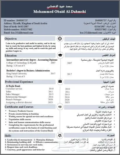 تصميم السيرة الذاتية CV او ATS CV باحترافية واقل تكلفة ووقت 8