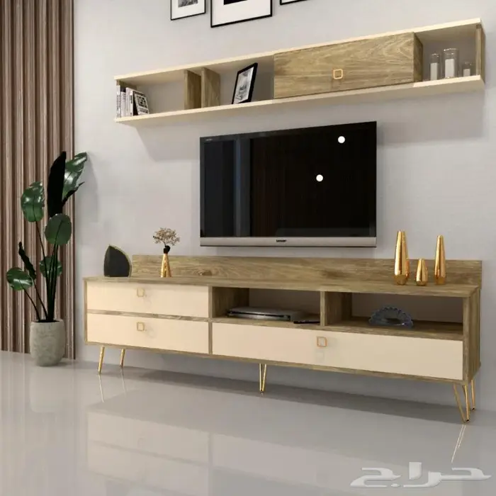 طاولات تلفزيون خشب متين يدوم طويلا 4