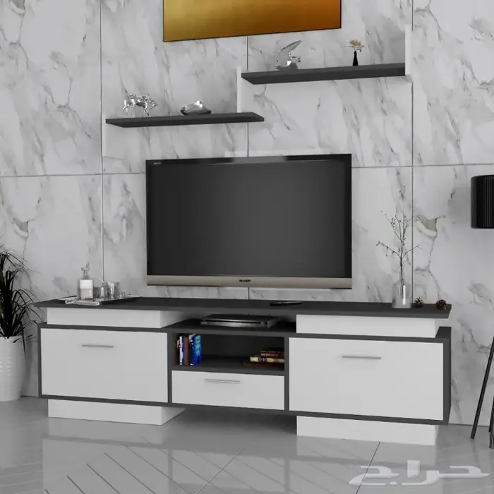 طاولات تلفزيون خشب متين يدوم طويلا 5