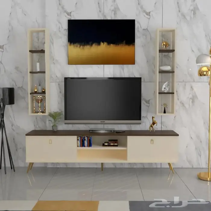 طاولات تلفزيون خشب متين يدوم طويلا 7