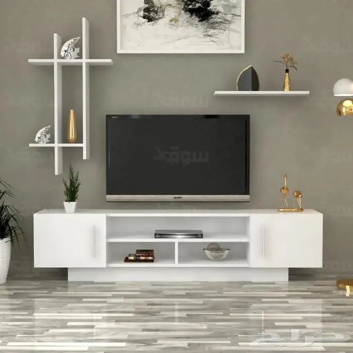 طاولات تلفزيون خشب متين يدوم طويلا 8