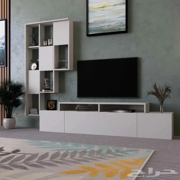 طاولات تلفزيون خشب متين يدوم طويلا 9