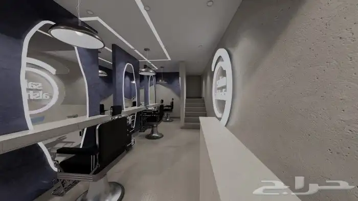 تصميم ديكورات صالون حلاقه ومساج 2
