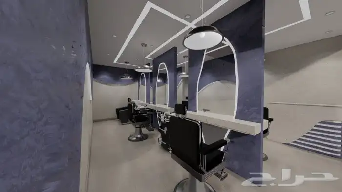 تصميم ديكورات صالون حلاقه ومساج 6