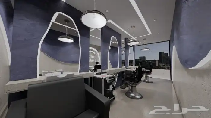 تصميم ديكورات صالون حلاقه ومساج 4