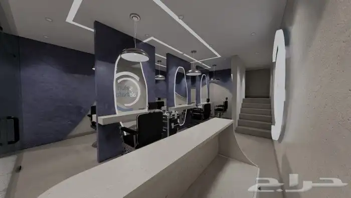 تصميم ديكورات صالون حلاقه ومساج 3