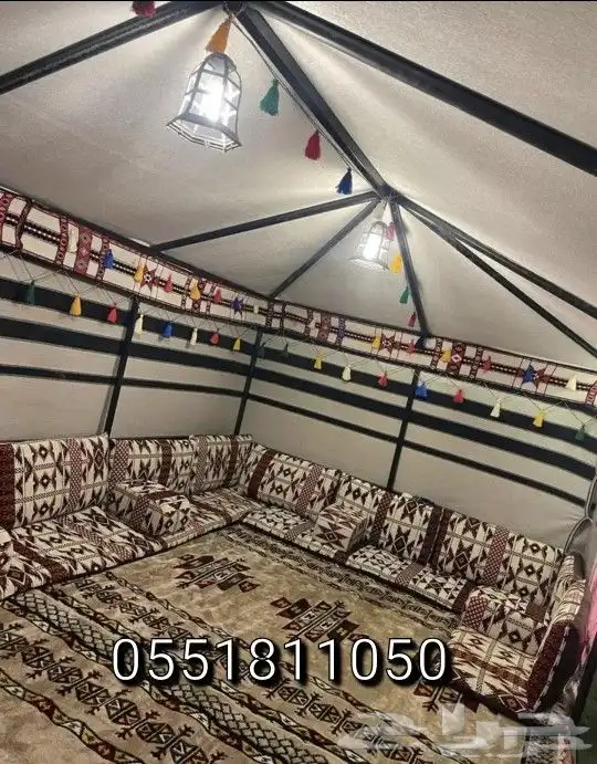 بيت الشعر المطور   بيت شعر هيكل حديد بدون حبال واوتاد القصيم 5