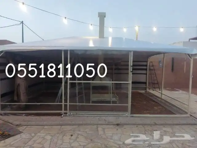 بيت الشعر المطور   بيت شعر هيكل حديد بدون حبال واوتاد القصيم 3