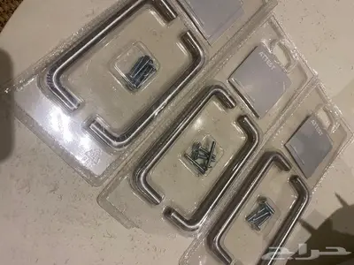 مقبض دولاب فضي 6 قطع جديد 0