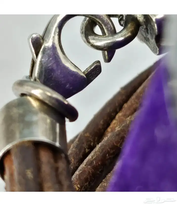 سوار اسوارة من الفضة الأصلية وشرائط الجلد الطبيعي 6