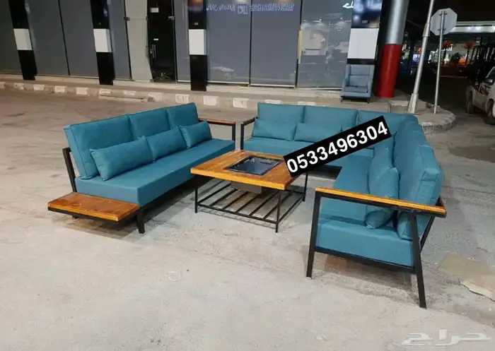جلسات خارجية خشب حديد جاهز تفصيل جلسة طقم كامل اطقم كاملة 1