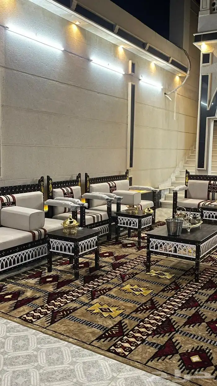 جلسات خارجية خشب حديد جاهز تفصيل جلسة طقم كامل اطقم كاملة 83