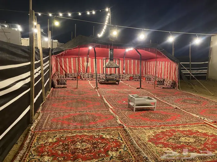 خيمه ب 100وخيمة ب 200 مع المشب ومع الحمام 9