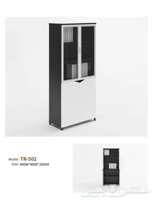 مكاتب ابيض واسود مودرن طاولة اجتماع محطات عمل ورك ستيشن كنب 5