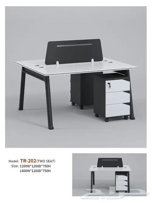 مكاتب ابيض واسود مودرن طاولة اجتماع محطات عمل ورك ستيشن كنب 9