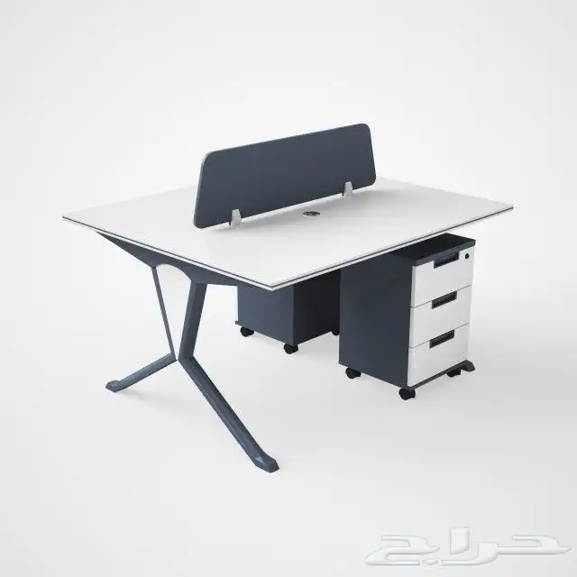 مكاتب ابيض واسود مودرن طاولة اجتماع محطات عمل ورك ستيشن كنب 14