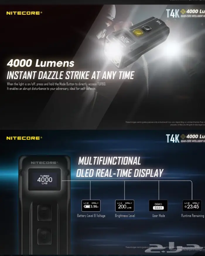 للبيع كشاف T4K من شركة Nitecore 3