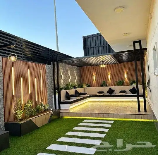 تنسيق حدائق عشب صناعي جلسات شلالات ونوافير 4