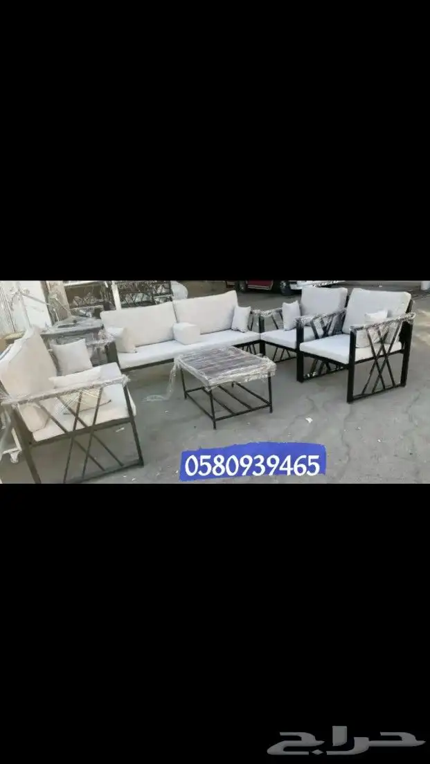 جلسات الخارجية حديد جوانب خشبي 6