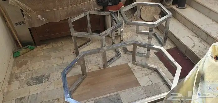طاولات عدد 3 مع زجاج 3