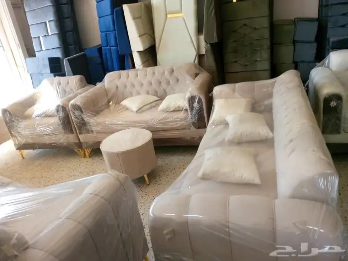 مجالس كنبات جاهزه ومساند جاهز وباطرمه جاهز وكنبات مفرقه وطاو 48