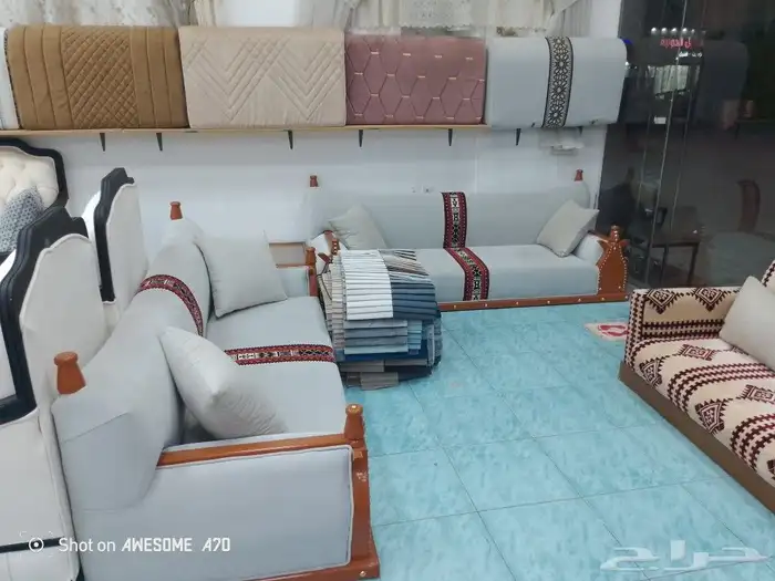مفروشات الرياض  تفصيل جميع انواع الكنب والجلسات الارضي والست 15