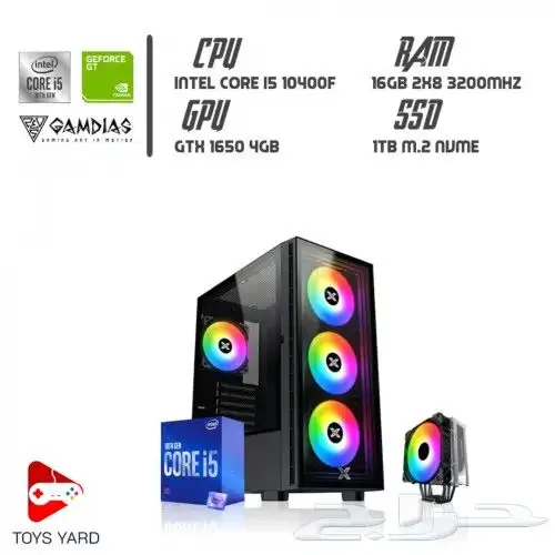 بي سي مطور موديل TY1 تجميعة PC Gaming  INTEL CORE I5 10400F 0