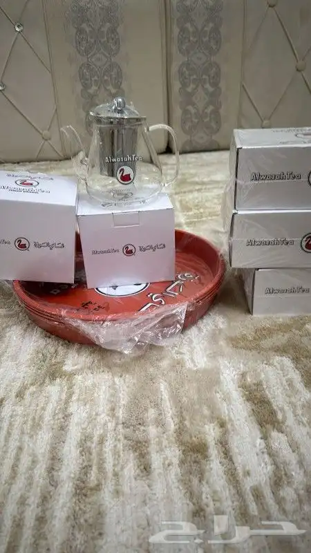 طقم صحن وبريق بيالات شاهي ابو وزه 1