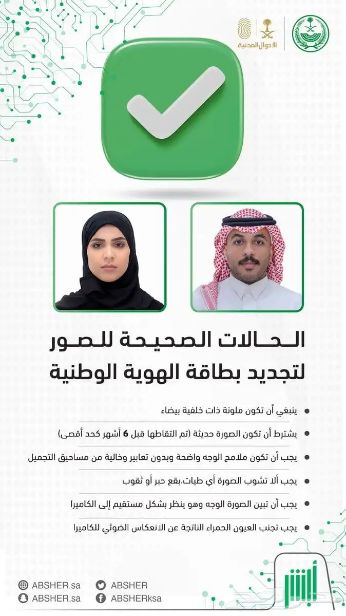 تجديد الهوية الوطنية وتعديل الصور الشخصية 0