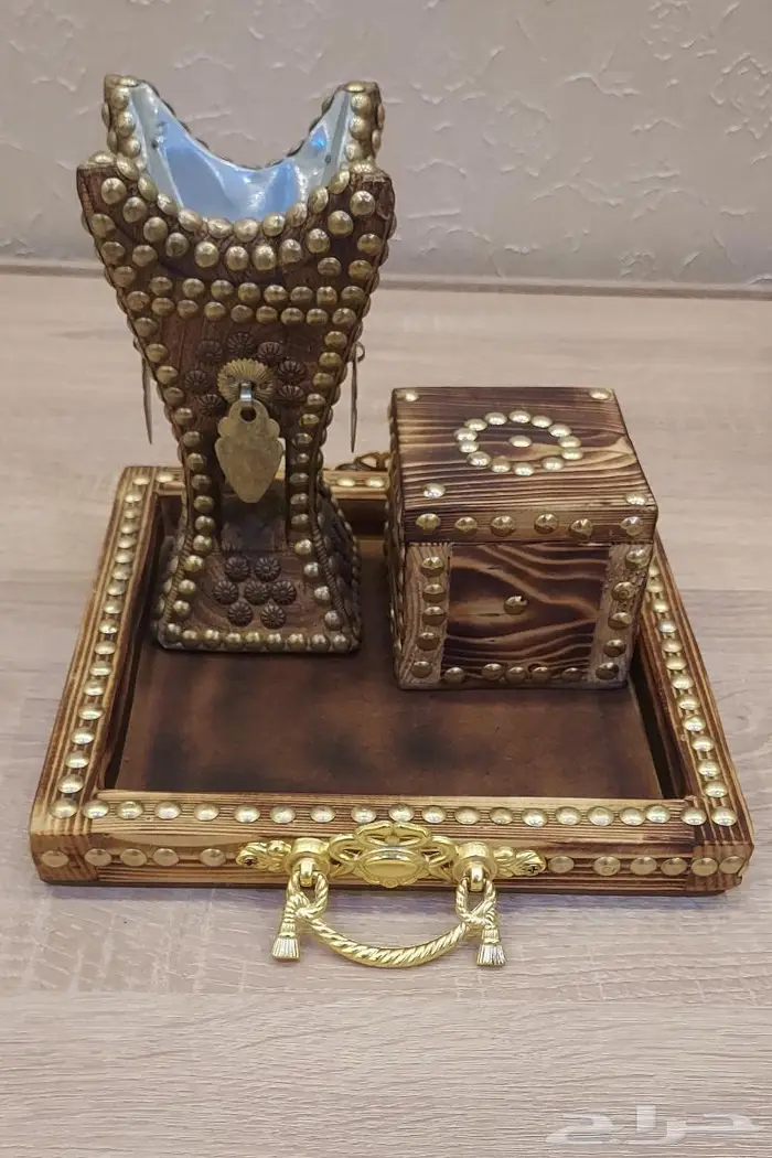 طقم مبخرة حائلية مع صينية وصندوق بخور 2