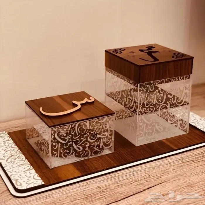 حفر وقص الأكريليك والخشب بالليزر بوكسات ومباخر 13